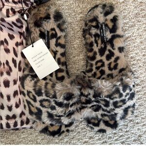 GENERATION LOVE-Brown Leopard Print Slippers Large
